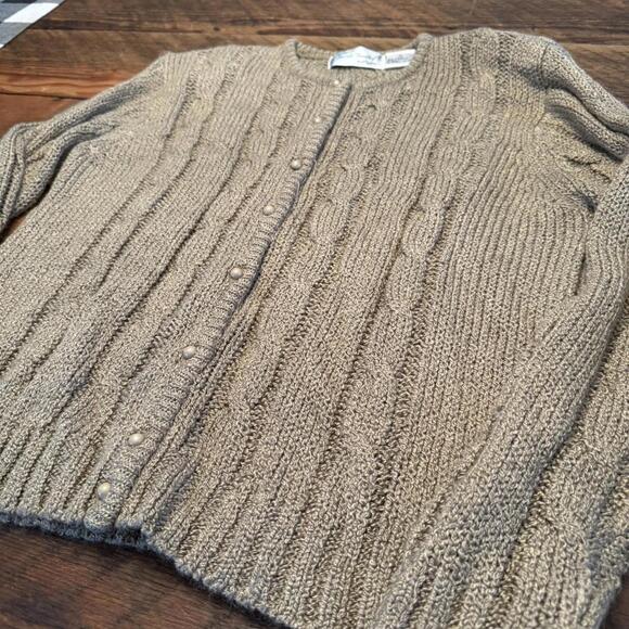Vintage Sarah Bentley brown cable knit cardigan - Picture 3 of 7